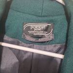 Vintage Portrait 100% Wool Coat Forest Green Sz 14 Petite Long belted FLAWS Photo 3