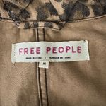 Free People  Womens Brown Leopard Denim Oversized Seize The Day Utility Jacket M Photo 12