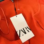 ZARA NWT  Ribbed knit cropped cardigan orange 3646/008 Photo 5