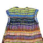 Saloni Colorful Stripe Shift Dress Ruffle Lace Bold Sleeveless Size 4 Women's Blue Photo 5