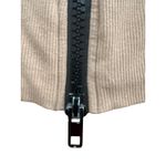 White Fox Boutique WHITE FOX Ribbed Knit Crop Zip-Up Top XS Tan Y2K Street Style Neutral Aesthetic Photo 4