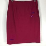 Saint Tropez West Saint Tropez Deep Pink Linen Skirt Beads Sz 12 Photo 0