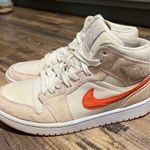 Jordan 1 Mid SE Sail Orange Quartz Corduroy Sneakers Womens Size 9.5 Photo 1