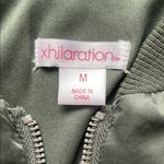 Xhilaration Floral Embroidered Green Bomber Jacket Photo 5
