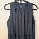 Ann Taylor  Textured Dots Sleeveless High Neck Dress‎ Black Size XL Photo 1