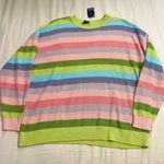 Torrid Striped Crewneck Sweater in Pink, Green and Blue Photo 0