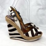 Christian Louboutin Tigresse 120 Zebra Pony Calf Hair Platform Wedge Sandals 36 Photo 2