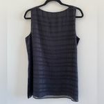 Eileen Fisher  Black Sheer Silk Glimmer Ballet Neck Tank Size Small Photo 8
