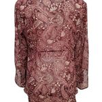 New York & Co. Burgundy & Pink Boho Blouse Photo 1