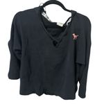 PINK - Victoria's Secret Victoria Secret Vintage Black Hoodie with Pink Dog Logo small Photo 0