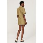 Sandro  Women's Brown Army Green Linen Blend Linoa Shirt Dress Size 36 Photo 1