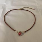 Pink sparkle flower necklace set Photo 5