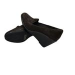 Clarks Elegant Brown Suede Wedge Loafers Comfortable Slip-On Shoes Photo 5