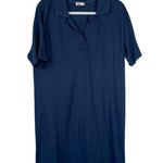 FAHERTY Sunwashed Pique Polo Dress Navy Blue Size Large Preppy Summer Classy Photo 0