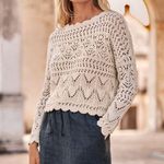 Garnet Hill Essential 100% Linen Pull On Denim Mini Skirt Pocket Chambray Size L Photo 0