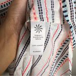 Athleta Coastal Dunes Multicolor Geometric Print Split Neck Tassel Tie Back Top Photo 11