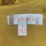 Luxxel  Maxi Dress Plunging Neckline Cap Ruffle Sleeves Yellow Gold Floral Size S Photo 8