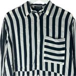 AYR  Button Down Striped Long Sleeve Shirt Blouse Medium Photo 2