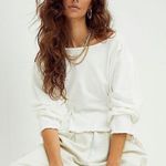 Free People Super Cute Grey Top Sweatshirt Photo 5