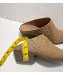 Frye Rowen Gore Suede Leather Mule Slip Stacked Heel On 6.5 Beige Photo 3