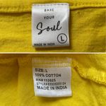 Women’s Mexican embroidered floral print peasant cotton boho top Yellow Size L Photo 11