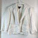 Style & Co. Lightweight Cream Jacket Blazer 100% Linen Sz 10 Lined Pockets Photo 0