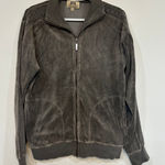 Juicy Couture  Vintage Track Jacket Medium Made USA Gray Velour Y2K Zip Up Photo 0