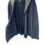 St. John Black Santana Knit Side Snap Wrap Sweater Top Gold Silver Studded 8 Photo 4