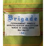Vintage Brigade Striped Button Up Shirt Neon Green Orange Yellow Unisex Disco Size M Photo 5