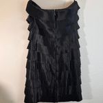 EXPRESS Black shiny silky layered ruffle strapless whimsigoth grunge demonia mini dress Photo 4