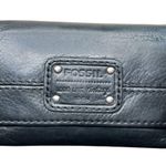 Fossil  Y2K Long Live Vintage 1954 Trifold Wallet Women's Black Leather 5.5"x4" Photo 0