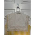 American Vintage Vintage OOAK yellow & white striped dress double layer white lace square collar Photo 10