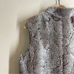 GEORGIE Faux Fur Vest Sz Small Grey Textured Longline Gray Photo 4