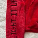 No Boundaries Women's Red Faux-Fur Christmas Track Suit Photo 5