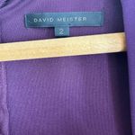 David Meister NWT  Eggplant  Ruched v-neck Longsleeve Cocktail Dress Size 2 Photo 4