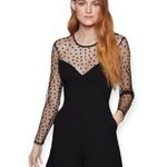 BCBGeneration new ❤︎︎ Sweetheart Flocked Tulle Panel Open Back Romper ❤︎︎ Black Photo 2