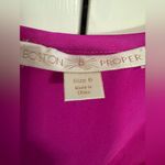 Boston Proper  short sleeve scoop neck satin top in a vibrant magenta color 8 Photo 3