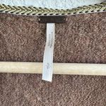 Free People  Irresistible Fringe Hem Slouchy V-Neck Oversized Sweater Tan S Photo 3