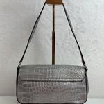 Guess Vtg Y2K Mini Bag Silver Croc Embossed Chain Accent Purse Handbag Retro Photo 3