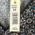 Max Studio NWT Blouse Womens 2X Black Floral V-Neck Stretch Boho Peasant Hippie Photo 3