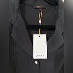 Quince NWT  Women 100% Organic Cotton Gauze Short Sleeve Shirt Black M Photo 3