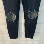 Free People Blue Ripped Knee Cropped Dark Wash Skinny Jeans Size 27 Photo 3