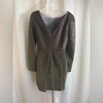 Diane Von Furstenberg ❤️ Long-Sleeve Metallic-Knit Mini Dress Size 10 EUC! 0442‎ Photo 9