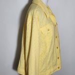 JM Collection  Yellow Eyelet Lace Jacket Size 16 Lemon Yellow Lace Jacket Photo 4