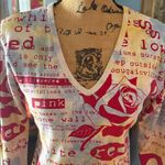 Glima Y2K Colorful Text Collage Floral Print Graphic V Photo 1