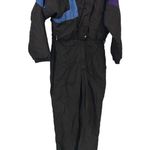 Serac Vintage 80/s Nylon Retro Ski Suit Size 10 Black Photo 0
