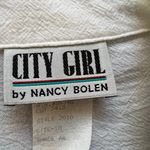 Vintage City Girl 80s 90s Rodeo Glam White Blinged Embellished Cotton Button 10 Photo 5