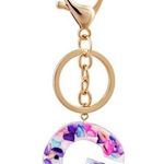 Letter G Keychain Glitter Acrylic Photo 0