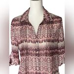 Vintage America Blues Pink Semi Sheer Boho Shirt Sz M Size M Photo 0