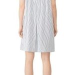 Slate + Willow Maternity Navy Stripe Crepe Pleated Back Shift Dress Size Large Photo 1